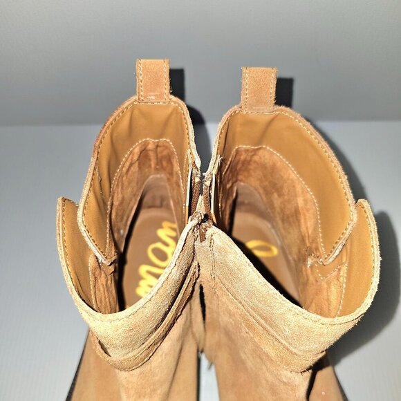 NEW Sam Edelman Nolynn Ankle Boot Womens 8.5 Brown Suede Buckle Fall Classic - Picture 8 of 14